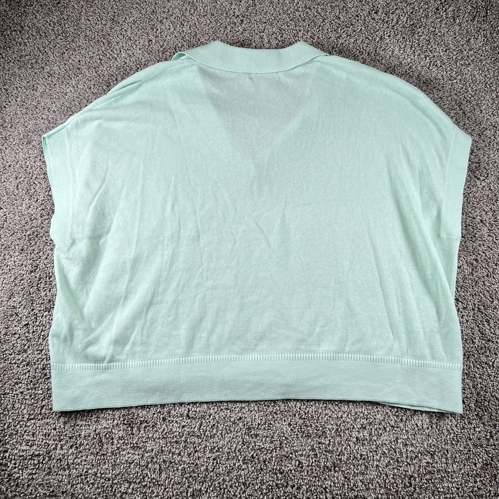 Banana Republic Mint Johnny-Collar Oversized Short Sleeveless Women's Medium /L - Picture 8 of 8